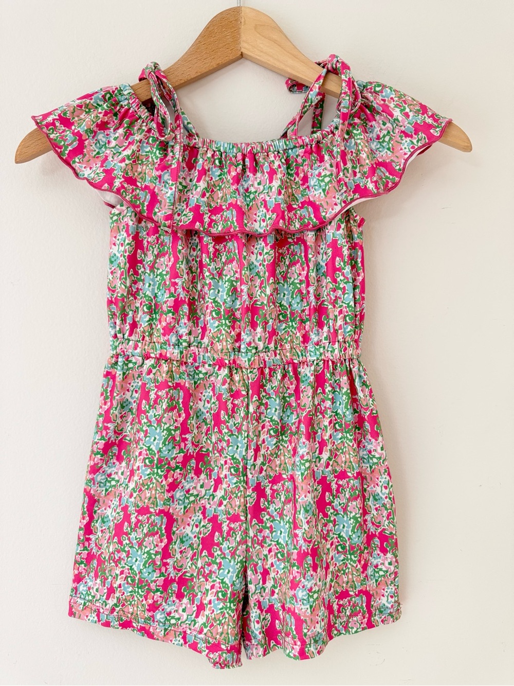 Charlie’s Project Lily Pink Ruffle Floral Jumpsuit Romper Kids 8